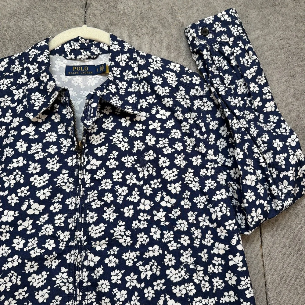 Polo‎ Ralph Lauren Jacket Zip Floral Print Lightweight Women's Large